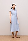 Linen Cap Sleeve Shirt Dress