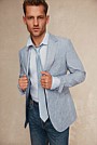 Regular Fit Linen Chambray Jacket