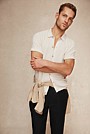 Short Sleeve Cotton Linen Knit Shirt