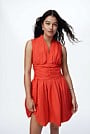 Gathered Hem Mini Dress