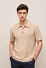 Mercerised Cotton Rib Detail Knit Polo