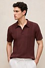 Mercerised Cotton Rib Detail Knit Polo