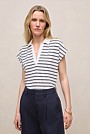Linen Cotton Jersey Stripe Polo