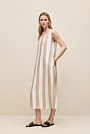 Cabana Stripe V Neck Sleeveless Dress