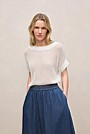 Mercerised Cotton Open Knit T-shirt