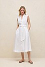 Linen Sleeveless Shirt Dress