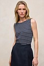 Modal Cotton Stripe Boatneck Tank