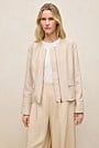 Soft Collarless Blouson Jacket