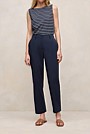 Cotton Blend Straight Leg Pant