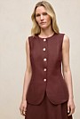 Delave Linen Button Through Vest