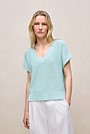 Mercerised Cotton Relaxed V Neck Knit