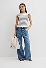 Stripe Twist Shoulder Top