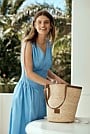Gathered Shoulder Midi Dress