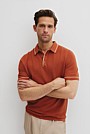 Australian Cotton Blend Silk Tipped Knit Polo