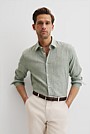 Regular Fit Cotton Linen Stripe Shirt