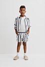 Organically Grown Cotton Blend Stripe Pull-On Short