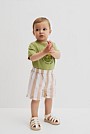 Organically Grown Cotton Blend Stripe Pull-On Short