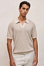 Linen Cotton Mouline Stripe Polo