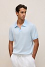 Linen Cotton Mouline Stripe Polo