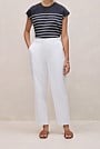 Cotton Blend Straight Leg Pant