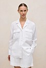 Linen Pocket Detail Long Sleeve Shirt