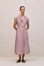 Linen End On End Stripe Shirt Dress