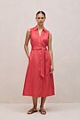 Linen Sleeveless Shirt Dress