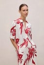 Wild Iris Satin Short Sleeve Shirt