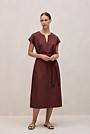 Cotton Poplin Cap Sleeve Belted Dress
