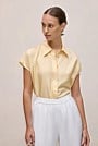 Silk Twill Cap Sleeve Shirt