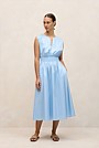 Cotton Sateen Shirred Waist Dress