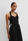 Organically Grown Cotton Halter Detail Midi Dress