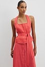 Organically Grown Linen Blend Halter Neck Top
