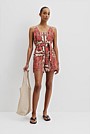 Organically Grown Linen Print Playsuit