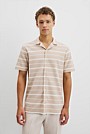 Textured Short Sleeve Cuban Stripe Shirt