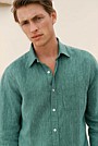 Regular Fit Linen Fine Stripe Shirt