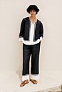 Linen Blend Border Print Pant