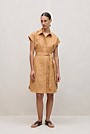 Cotton Poplin Cap Sleeve Shirt Dress