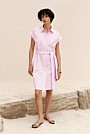 Cotton Poplin Cap Sleeve Shirt Dress