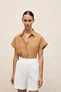 Delave Linen Cap Sleeve Shirt