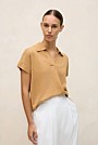 Linen Cotton Relaxed Knit Polo