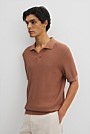 Short Sleeve Cotton Linen Knit Polo