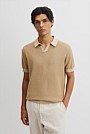Linen Cotton Honeycomb Knit Polo