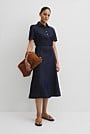 Panel Denim Midi Skirt