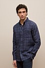 Regular Fit Linen Fine Check Shirt