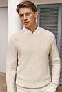 Linen Cotton Texture Knit Crew