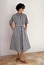 Cotton Poplin Stripe Shirt Dress