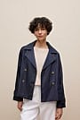 Denim Cropped Trench
