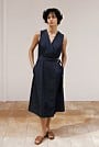 Denim Sleeveless Wrap Dress