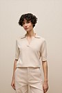 Cotton Cashmere Half Sleeve Polo